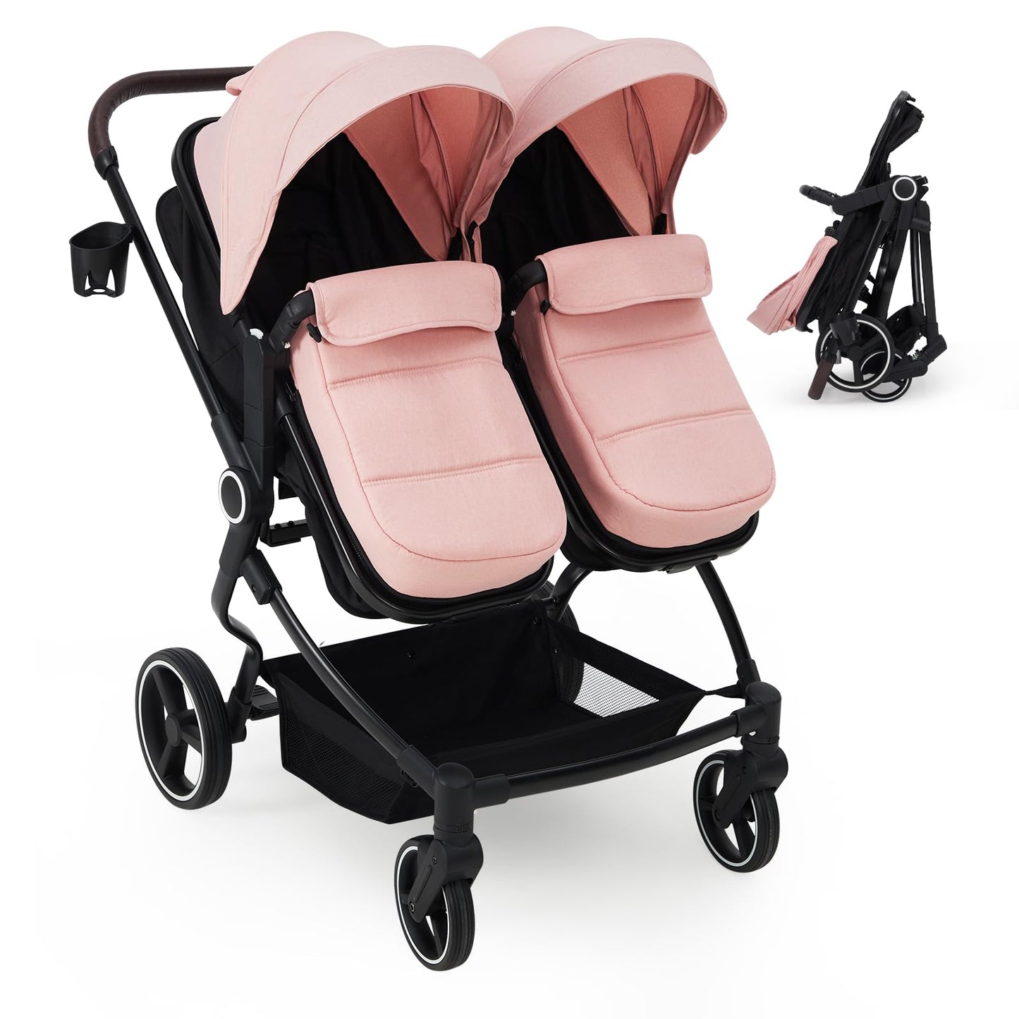 Double Stroller For Twins Lightweight Side By Side Reclining Seats