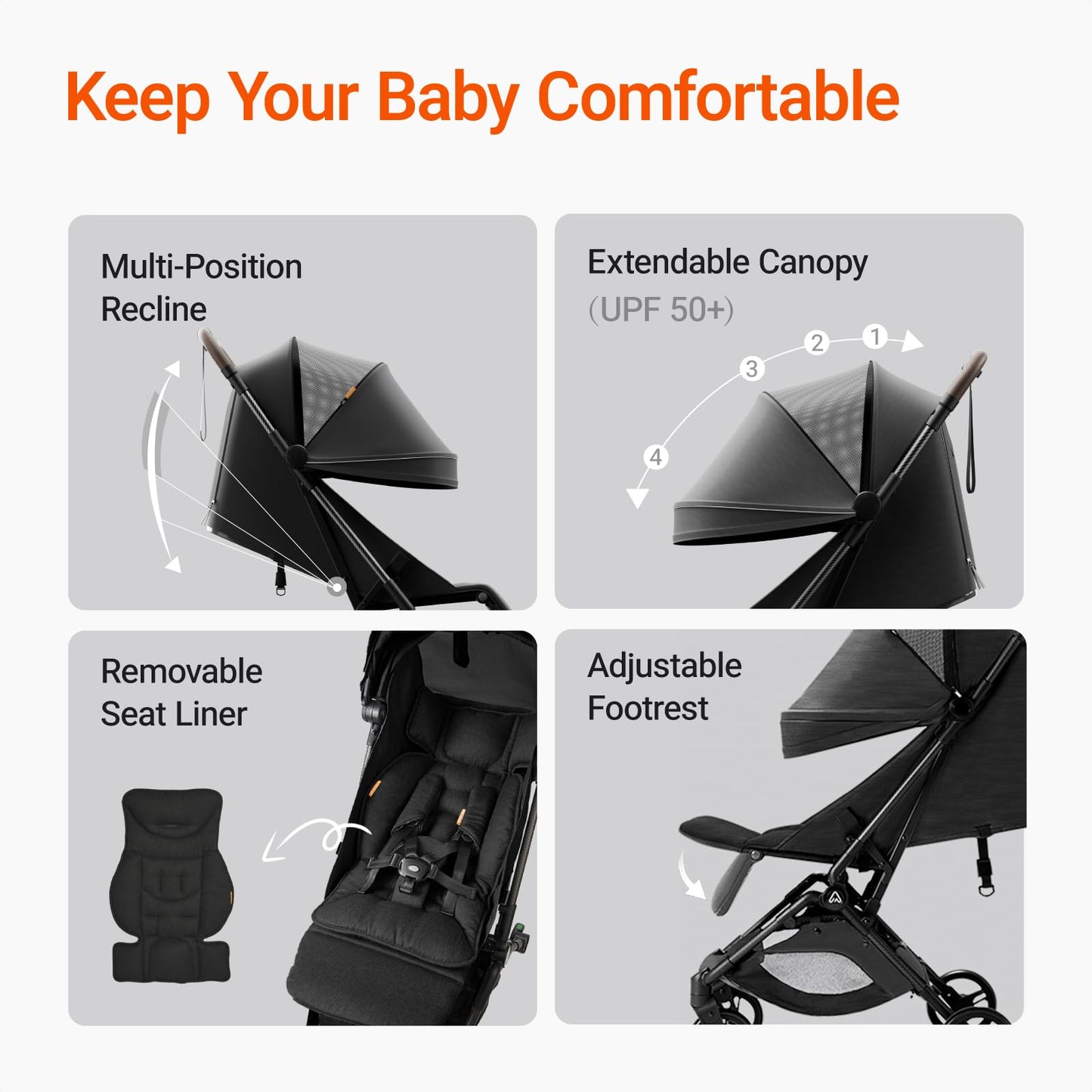 Ultra Air Lightweight Baby Travel Stroller One Handed Fold