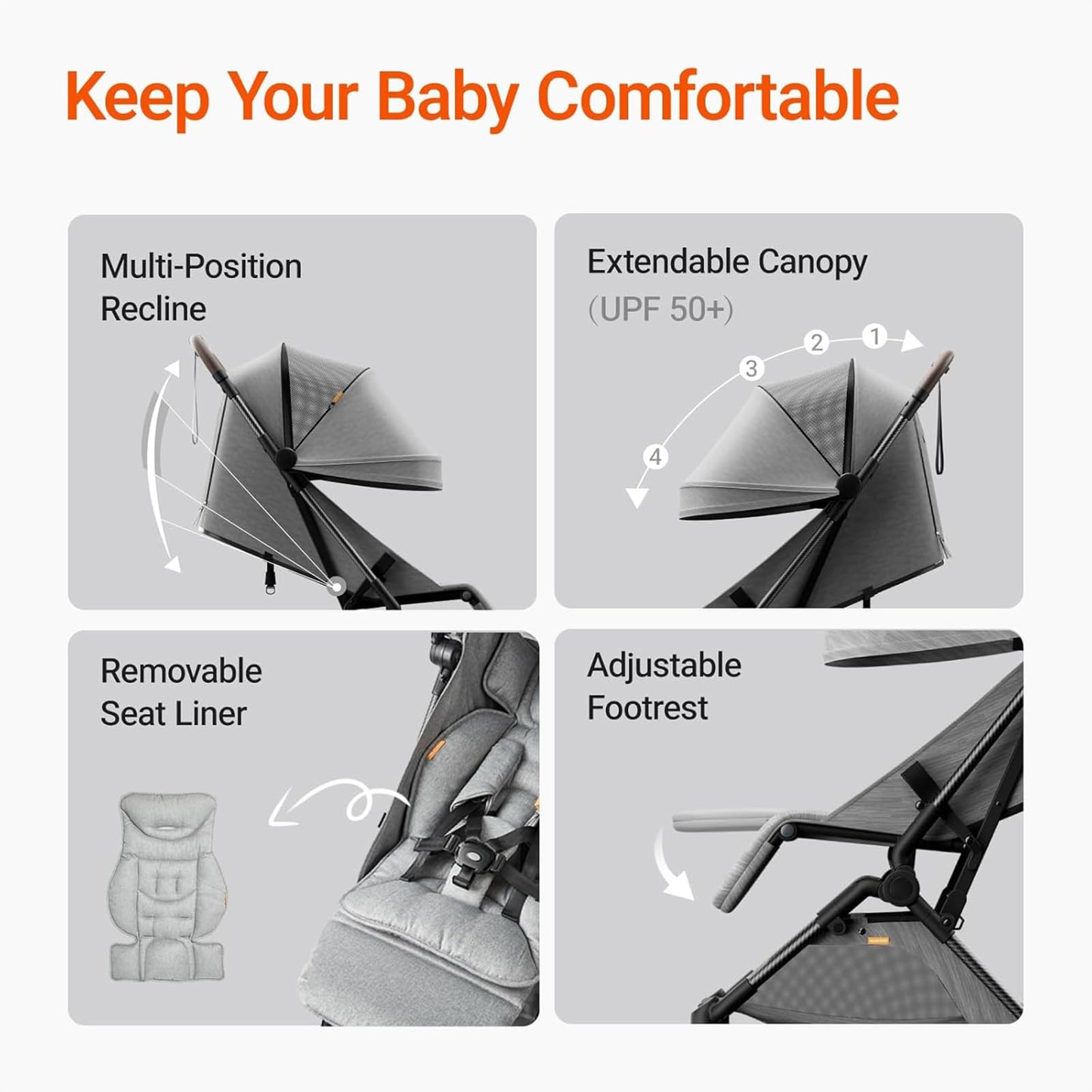 Ultra Air Lightweight Baby Travel Stroller One Handed Fold