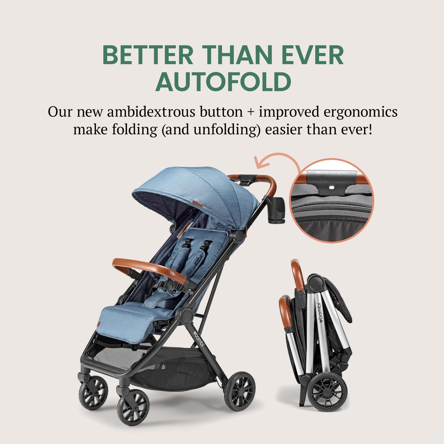Bombi Bēbee V2 Lightweight Baby Stroller One Hand Fold