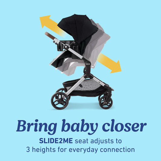 Graco Modes Nest 3in1 Travel System With SnugRide Turn and Slide Rotating Rear Facing Car Seat
