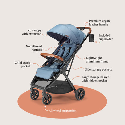 Bombi Bēbee V2 Lightweight Baby Stroller One Hand Fold