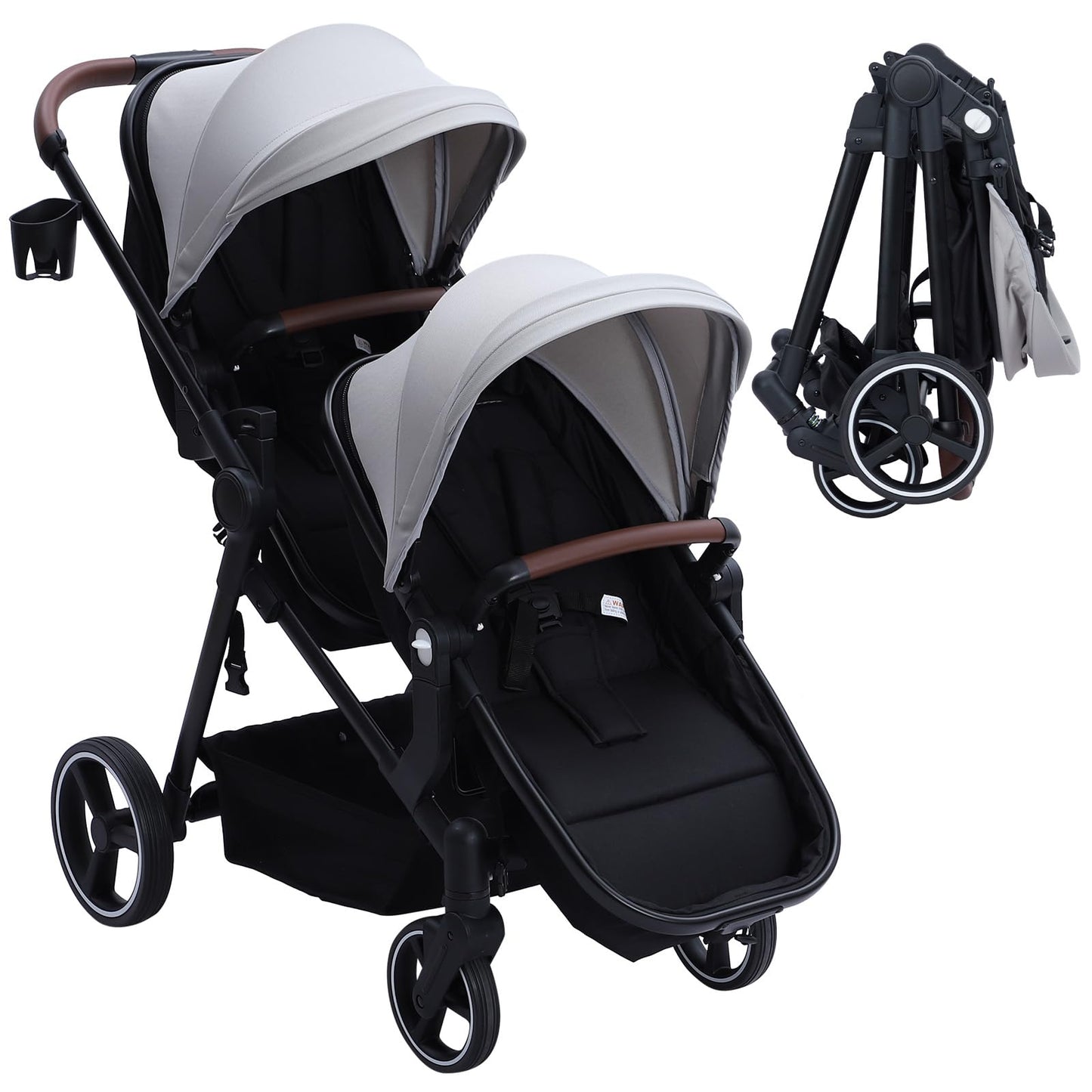 Tandem Stroller For Newborn And Toddler With Reversible Seats