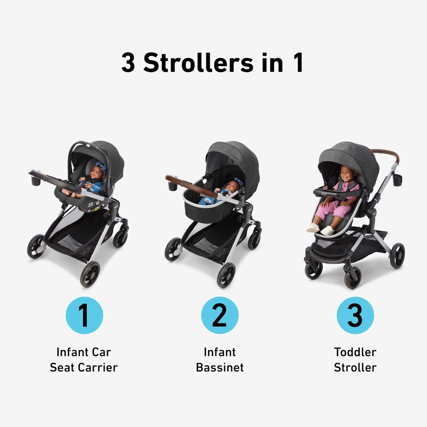 Graco Modes Nest Travel System With Slide2Me Height Adjustable Seat