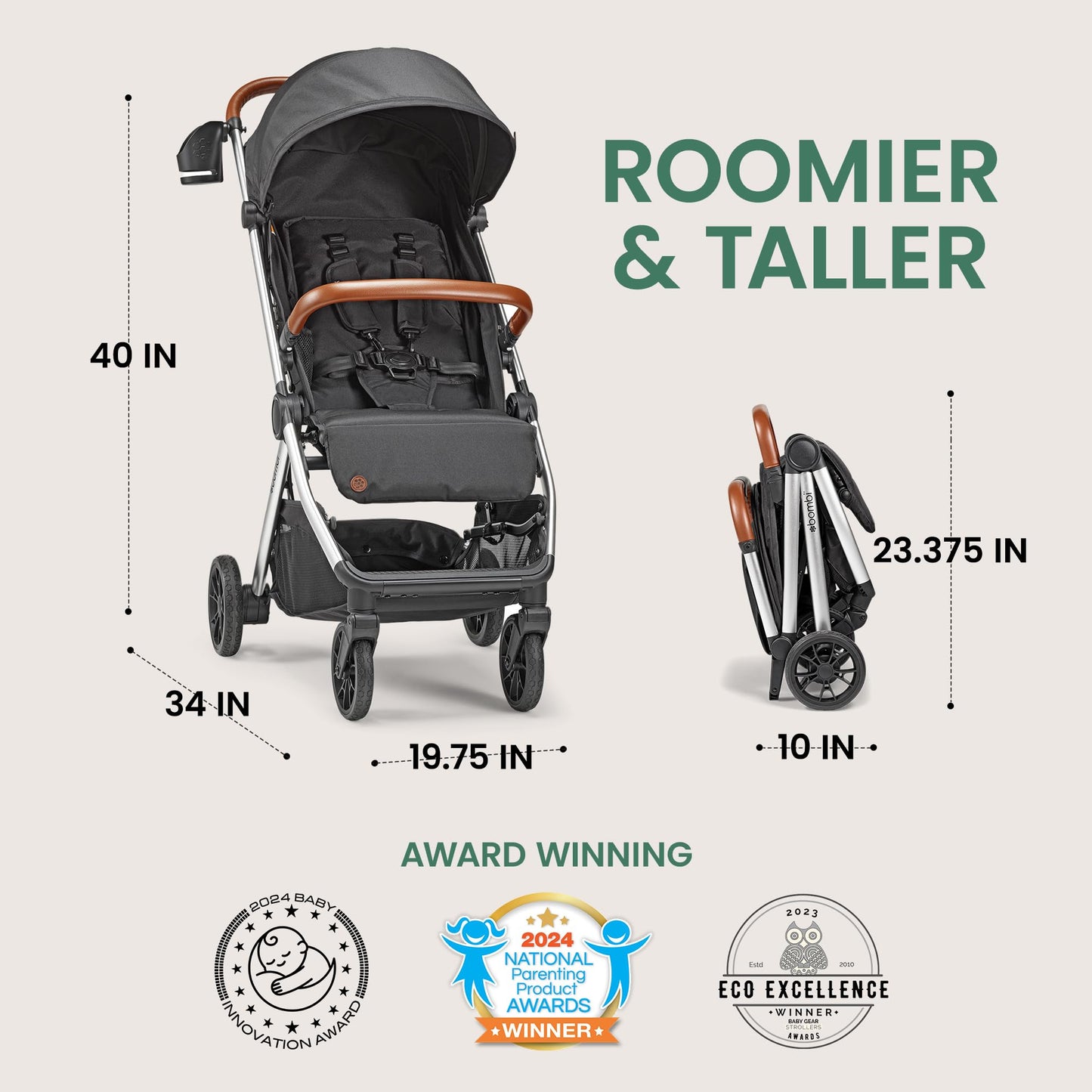Bombi Bēbee V2 Lightweight Baby Stroller One Hand Fold