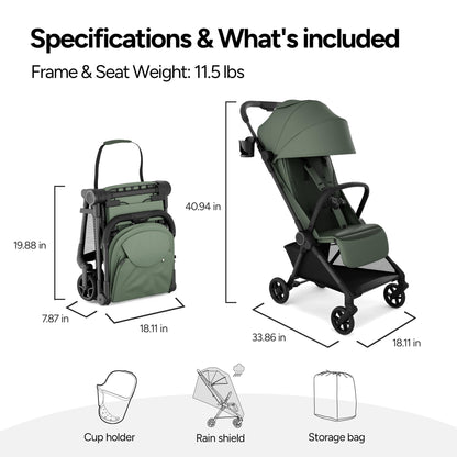 Mompush Nexis Carbon Travel Stroller Ultra Lightweight 11.5 Lb