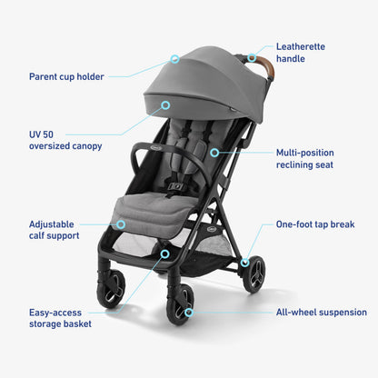 Graco Ready2Jet Compact Stroller With One Hand Automatic Fold For Easy Travel In Any Venue