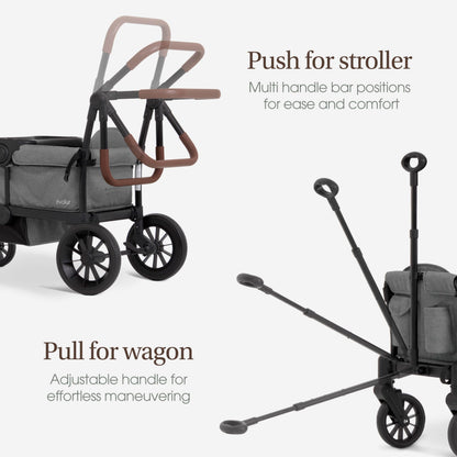 Evolur Trailblazer Wagon Double Stroller All Terrain Wheels For Smooth Outdoor Rides