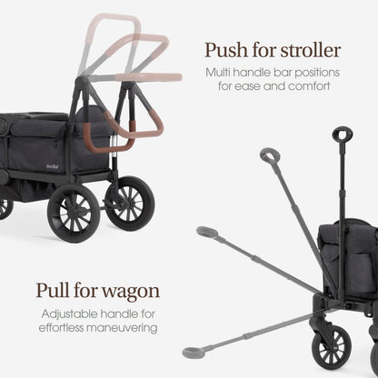Evolur Trailblazer Wagon Double Stroller All Terrain Wheels For Smooth Outdoor Rides