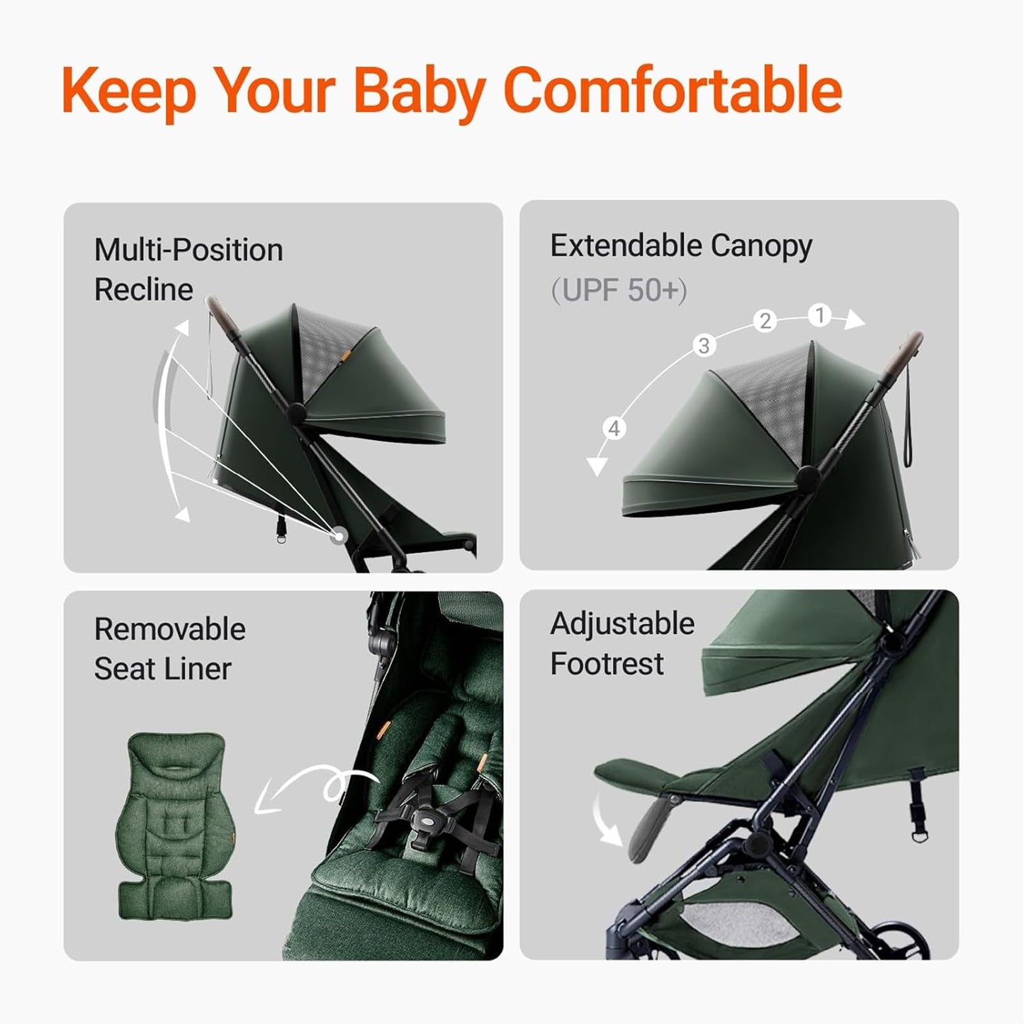 Ultra Air Lightweight Baby Travel Stroller One Handed Fold