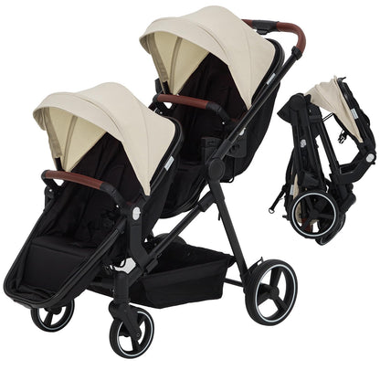 Tandem Stroller For Newborn And Toddler With Reversible Seats
