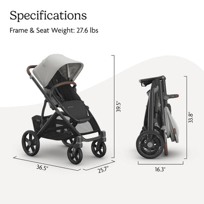 UPPAbaby Vista V3 Convertible Stroller Converts Single To Double