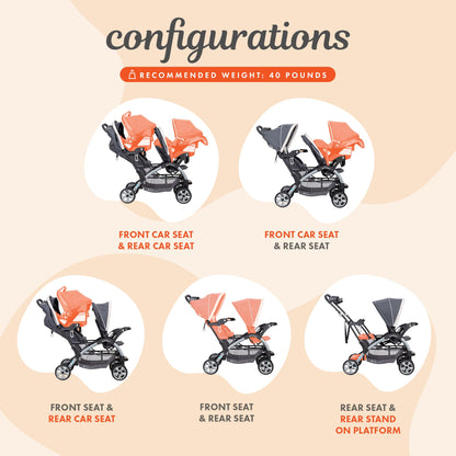 Baby Trend Double Stroller Car Seat Travel System Stormy