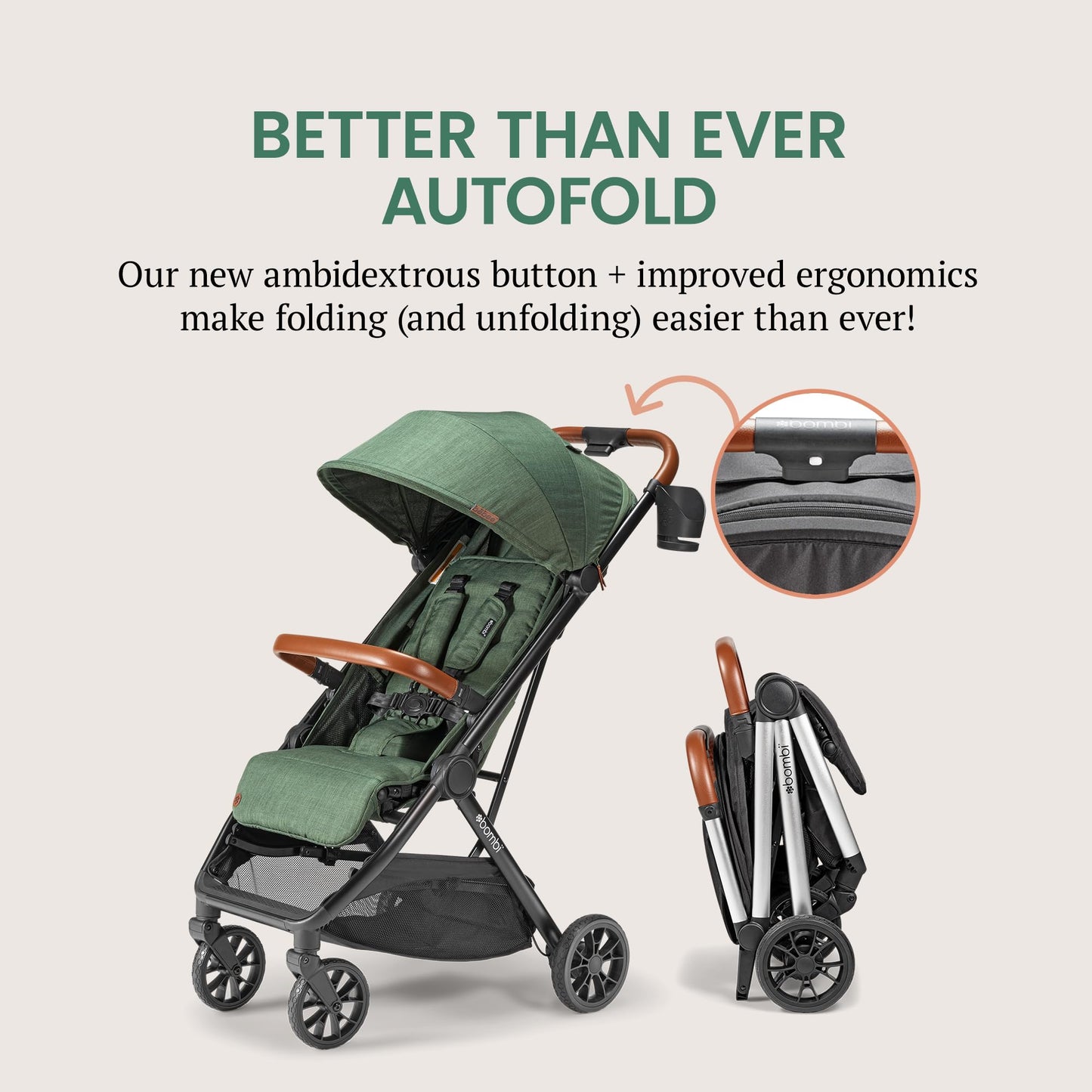 Bombi Bēbee V2 Lightweight Baby Stroller One Hand Fold