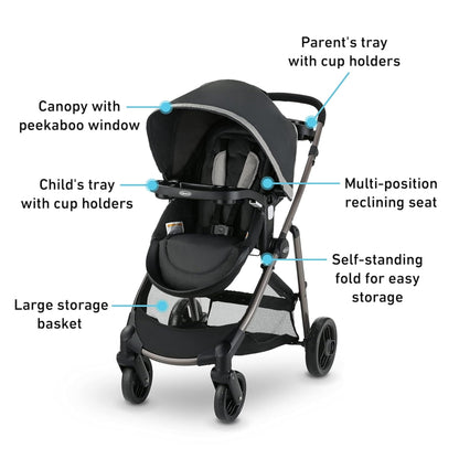 Graco Modes Element Travel System Canter 3In1 Stroller For Infant To Toddler With Car Seat Carrier
