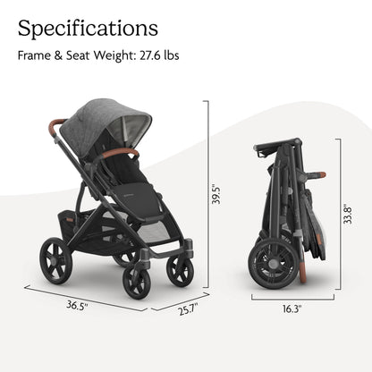 UPPAbaby Vista V3 Convertible Stroller Converts Single To Double