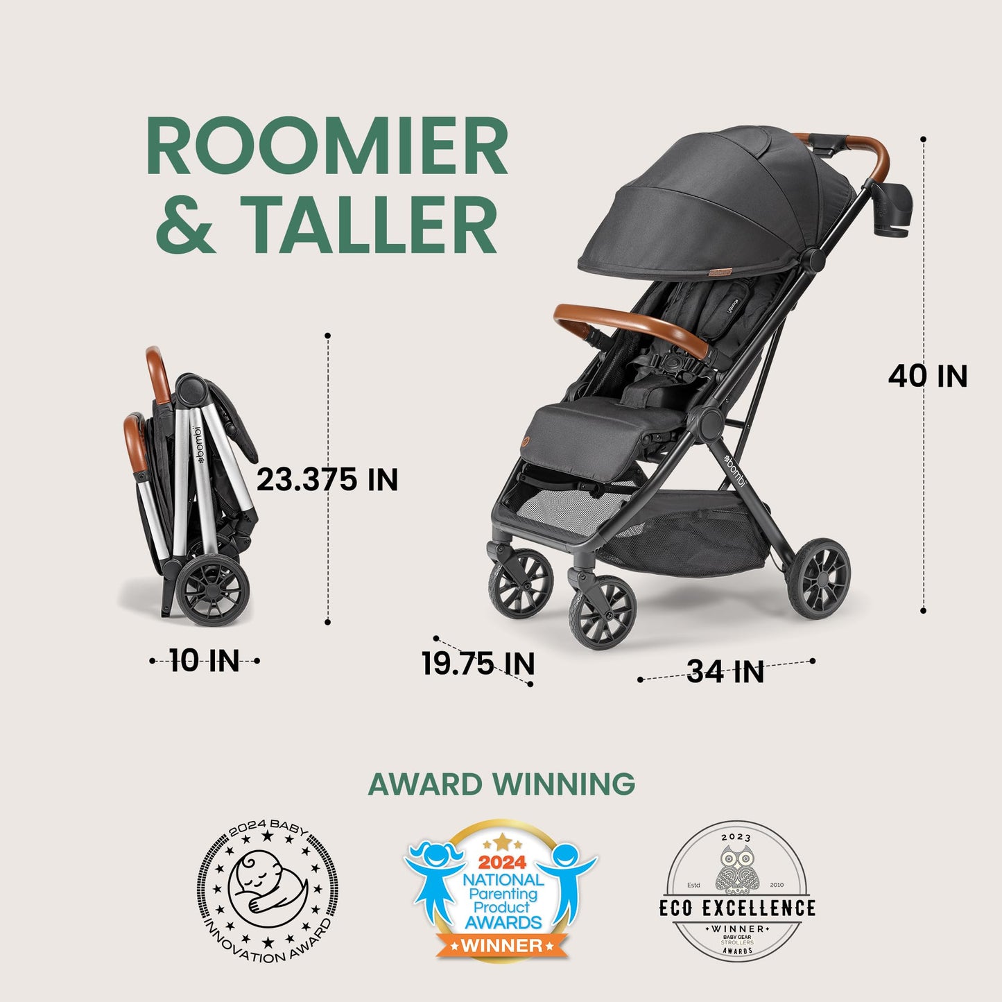 Bombi Bēbee V2 Lightweight Baby Stroller One Hand Fold