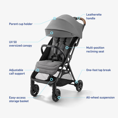 Graco Ready2Jet Compact Stroller With One Hand Automatic Fold For Easy Travel In Any Venue