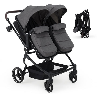 Double Stroller For Twins Lightweight Side By Side Reclining Seats