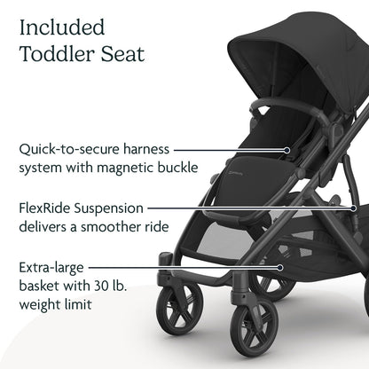 UPPAbaby Vista V3 Convertible Stroller Converts Single To Double