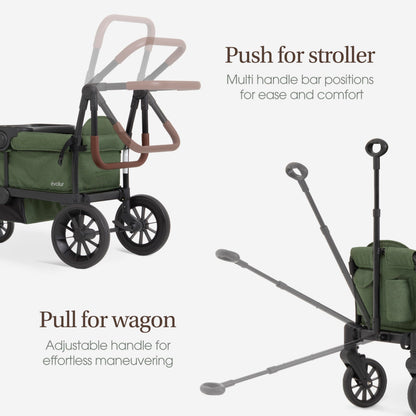 Evolur Trailblazer Wagon Double Stroller All Terrain Wheels For Smooth Outdoor Rides