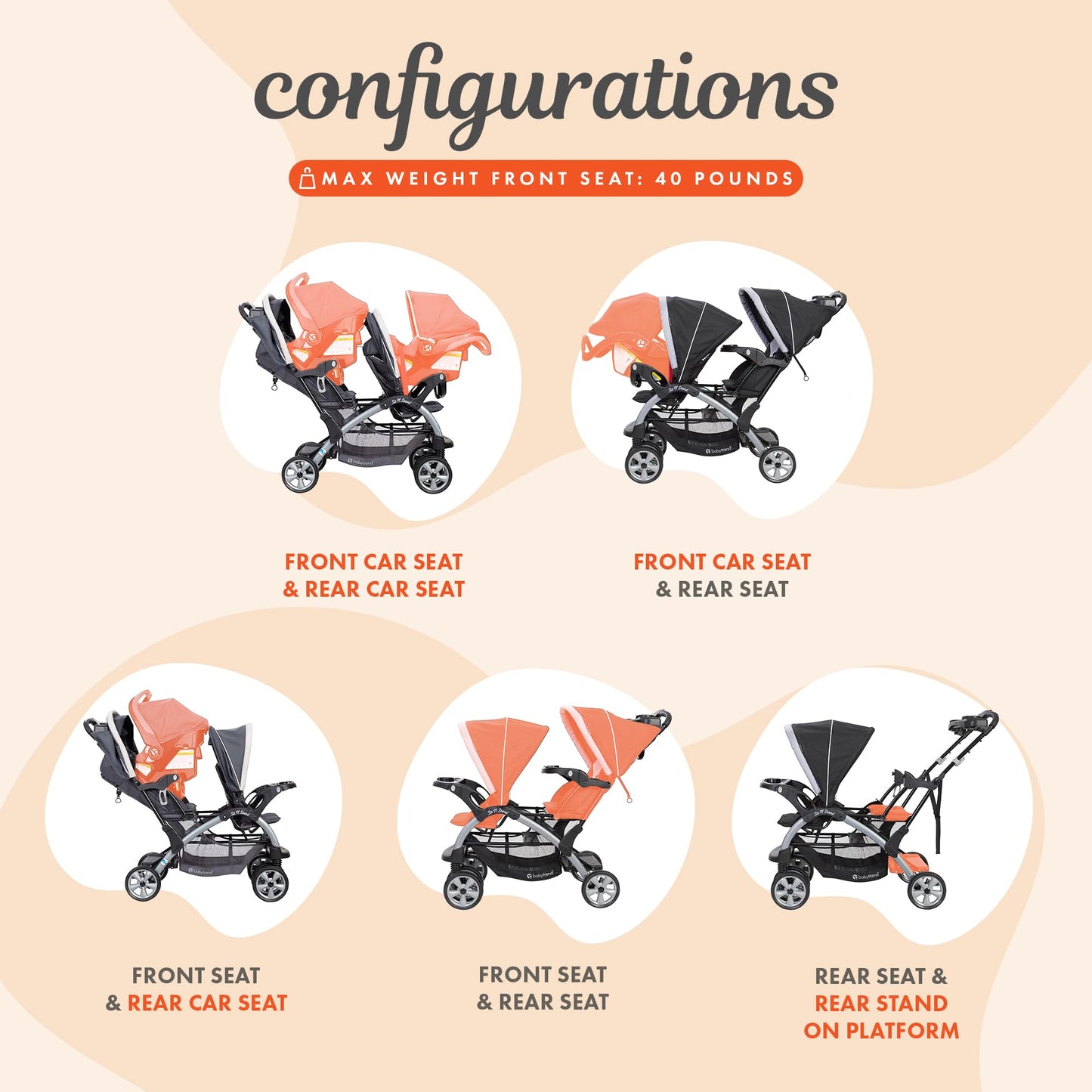 Baby Trend Double Stroller Car Seat Travel System Stormy