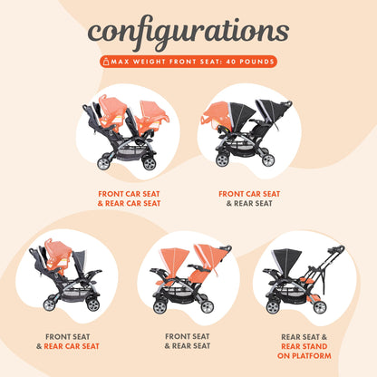 Baby Trend Double Stroller Car Seat Travel System Stormy