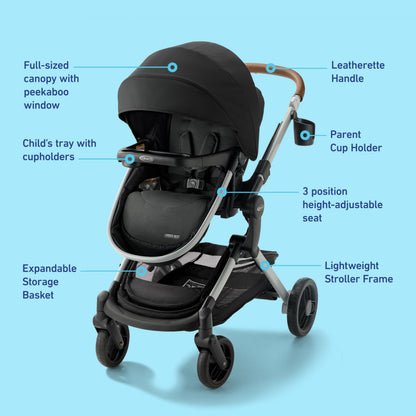 Graco Modes Nest 3in1 Travel System With SnugRide Turn and Slide Rotating Rear Facing Car Seat