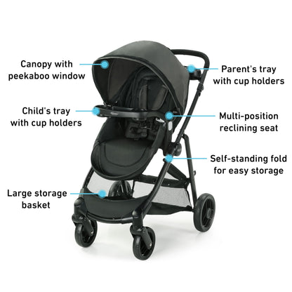 Graco Modes Element Travel System Canter 3In1 Stroller For Infant To Toddler With Car Seat Carrier