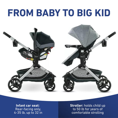 Graco Modes Nest Travel System With Slide2Me Height Adjustable Seat