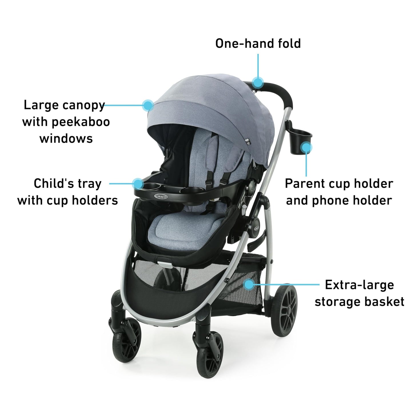 Graco Modes Pramette Travel System 3in1 Infant Car Seat Stroller