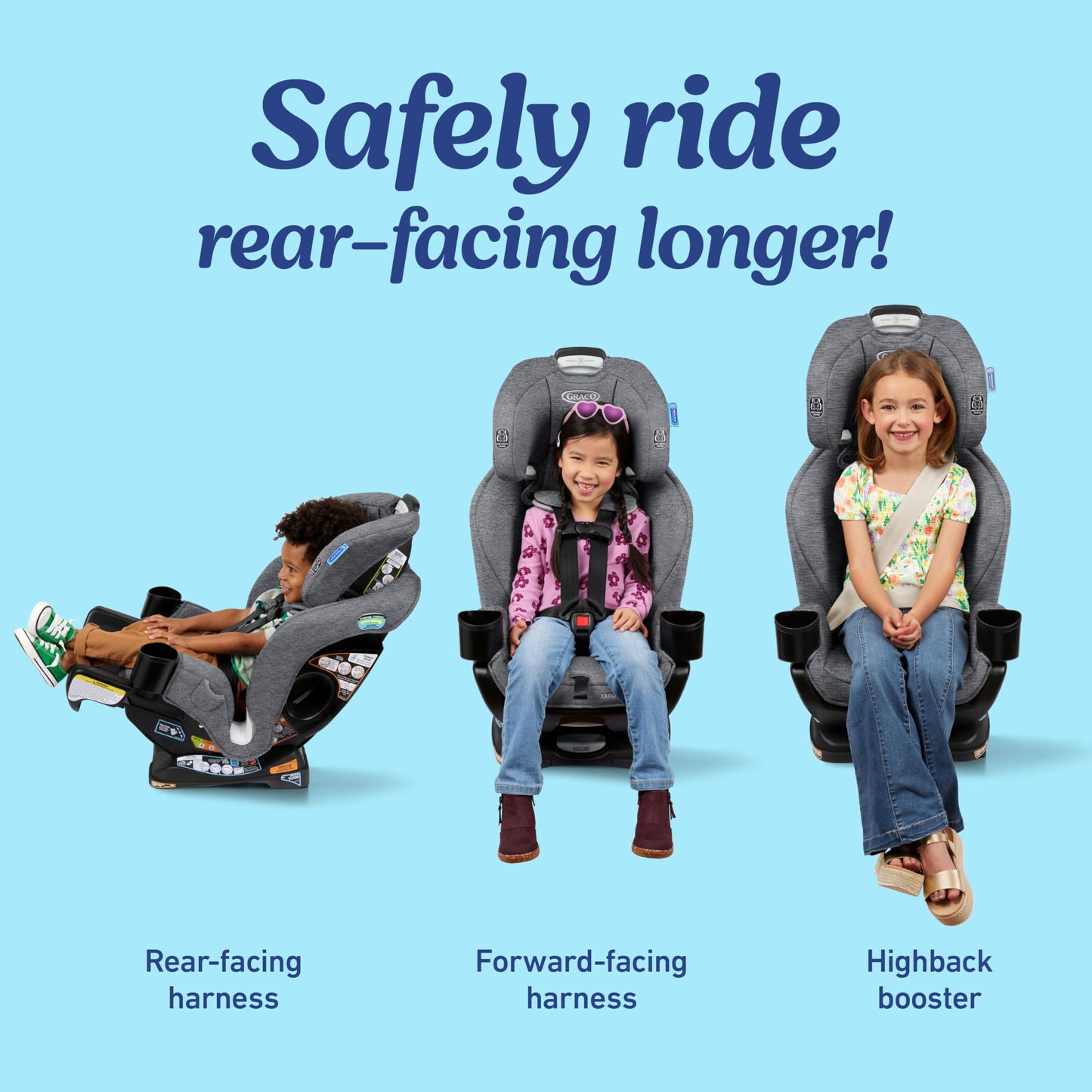 Graco Extend2Fit Convertible Car Seat With 4 Position Extension Panel For Extra Legroom