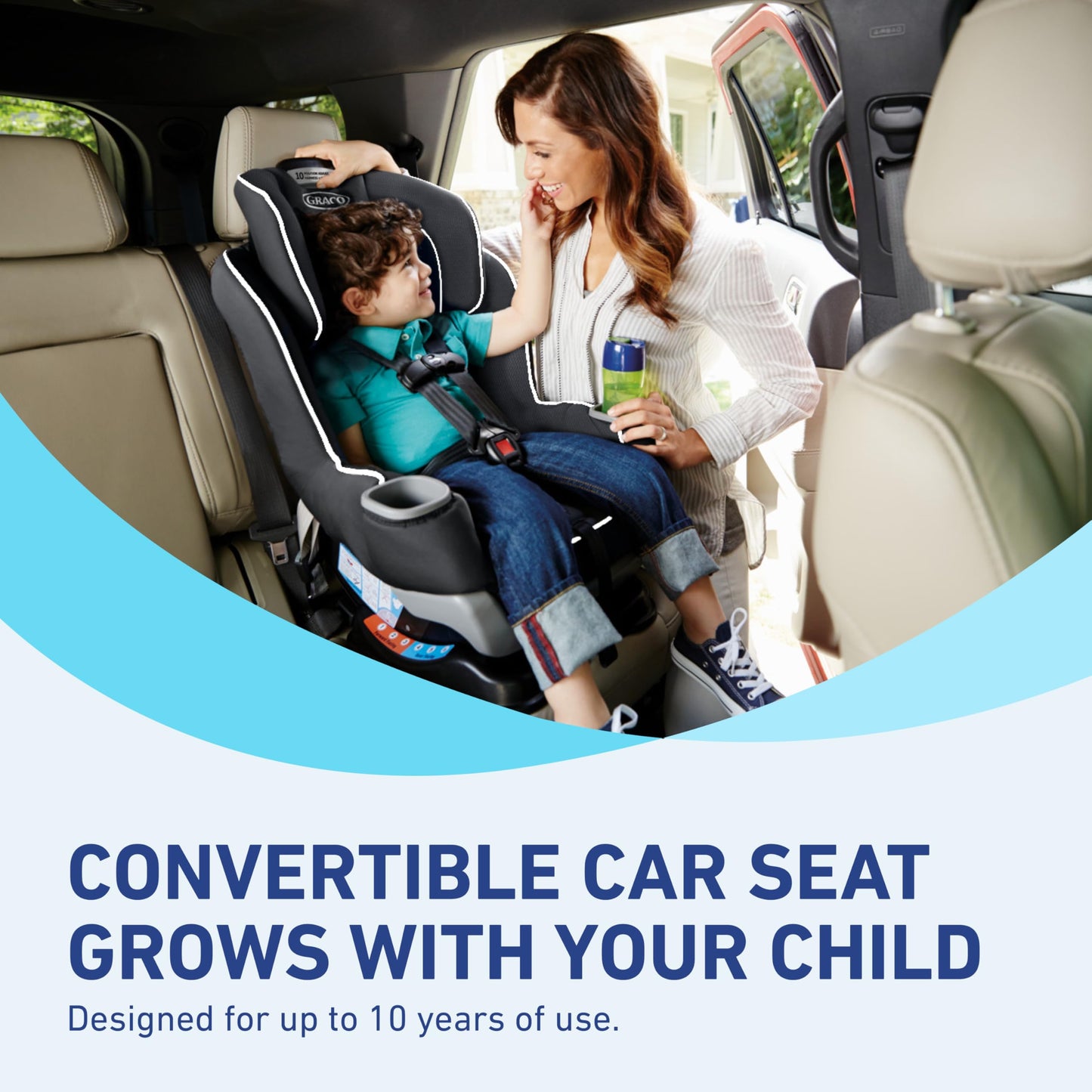 Graco Extend2Fit Convertible Car Seat With 4 Position Extension Panel For Extra Legroom