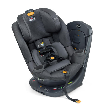 Chicco Fit360 ClearTex Rotating Convertible Car Seat With 360 Degree Rotation And Lever Lock System Obsidian Black