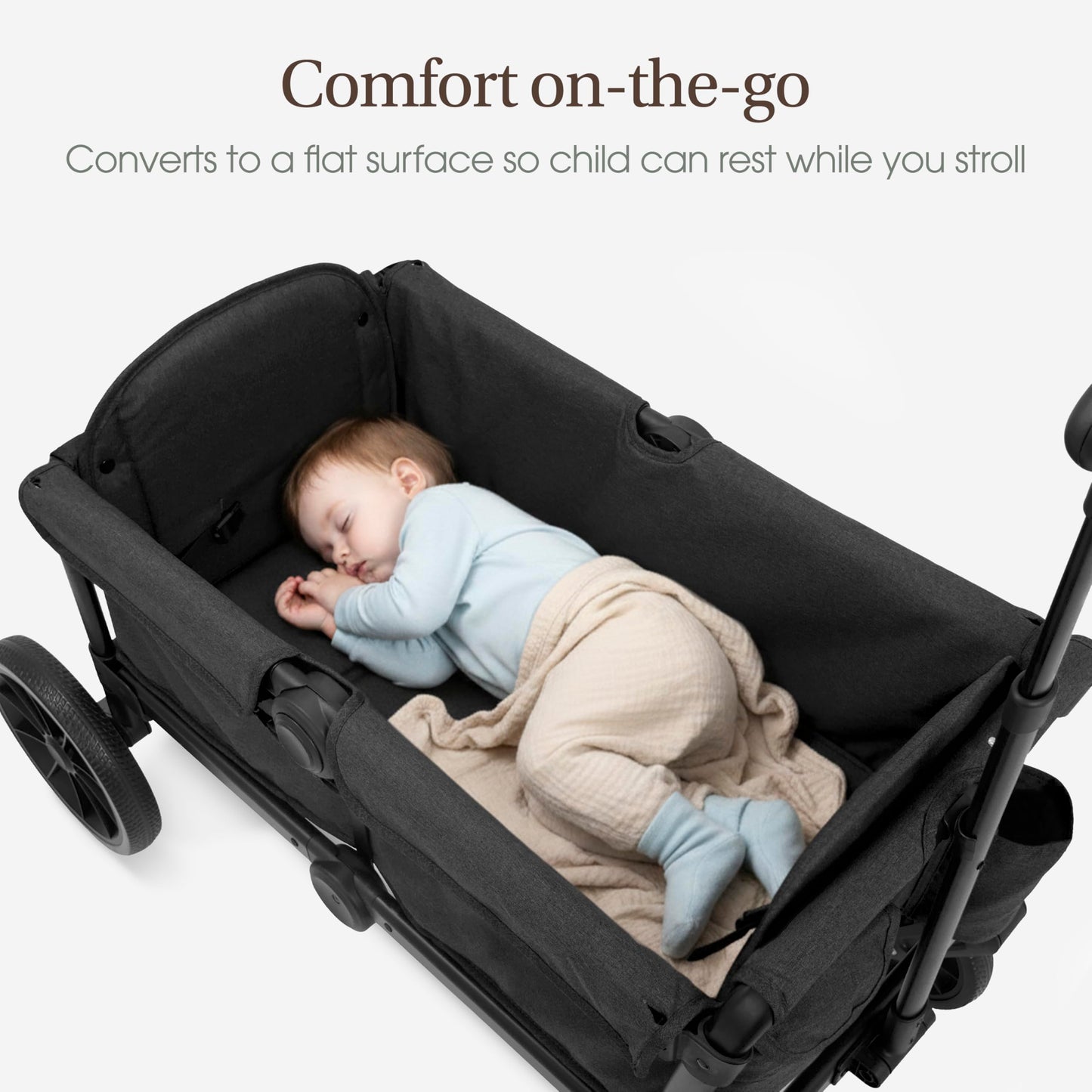 Evolur Trailblazer Wagon Double Stroller All Terrain Wheels For Smooth Outdoor Rides