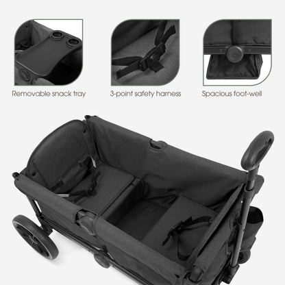 Evolur Trailblazer Wagon Double Stroller All Terrain Wheels For Smooth Outdoor Rides