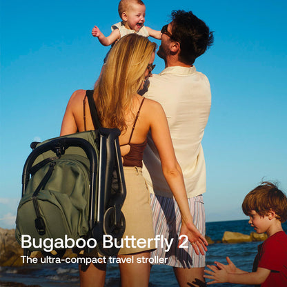 Bugaboo Butterfly 2 Travel Stroller Ultra Compact One Second Fold Lightweight Airplane Friendly Black