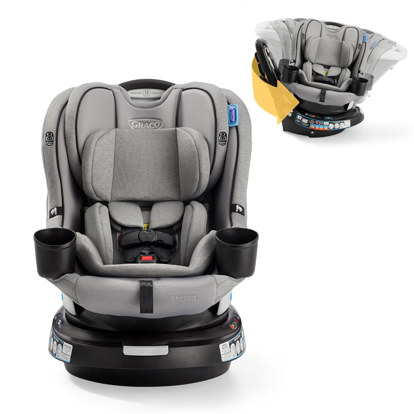 Graco EasyTurn360 2 In 1 Convertible Car Seat 360 Degree Rotation For Easy In And Out