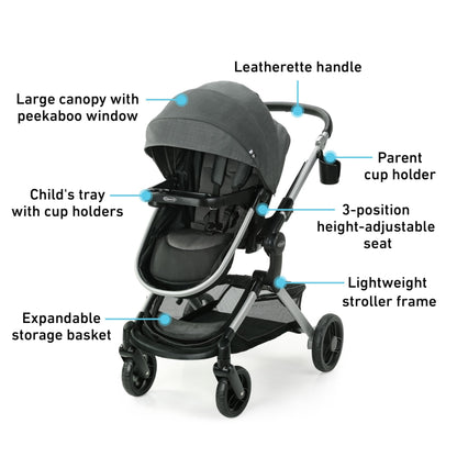 Graco Modes Nest Travel System With Slide2Me Height Adjustable Seat