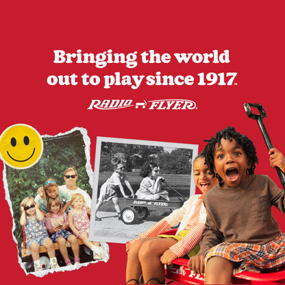 Radio Flyer Convertible Wagon For Kids With Adjustable Handle Cup Holder And Canopy
