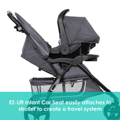 Baby Trend EZ Ride Travel System With EZ Lift Infant Car Seat Dash Pink One Hand Fold All Terrain Wheels