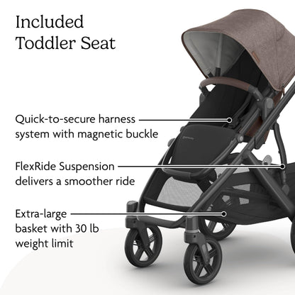 UPPAbaby Vista V3 Convertible Stroller Converts Single To Double