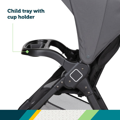Safety 1st Smooth Ride Travel System Stroller With OnBoard FLX Infant Car Seat Easy Install And Large Canopy