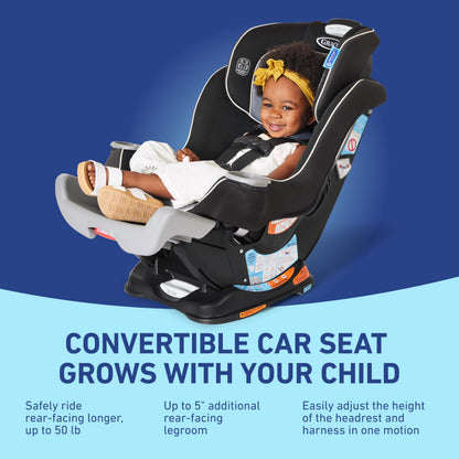 Graco Extend2Fit Convertible Car Seat With 4 Position Extension Panel For Extra Legroom