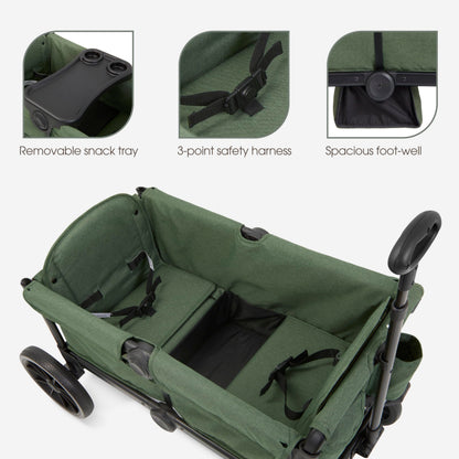 Evolur Trailblazer Wagon Double Stroller All Terrain Wheels For Smooth Outdoor Rides