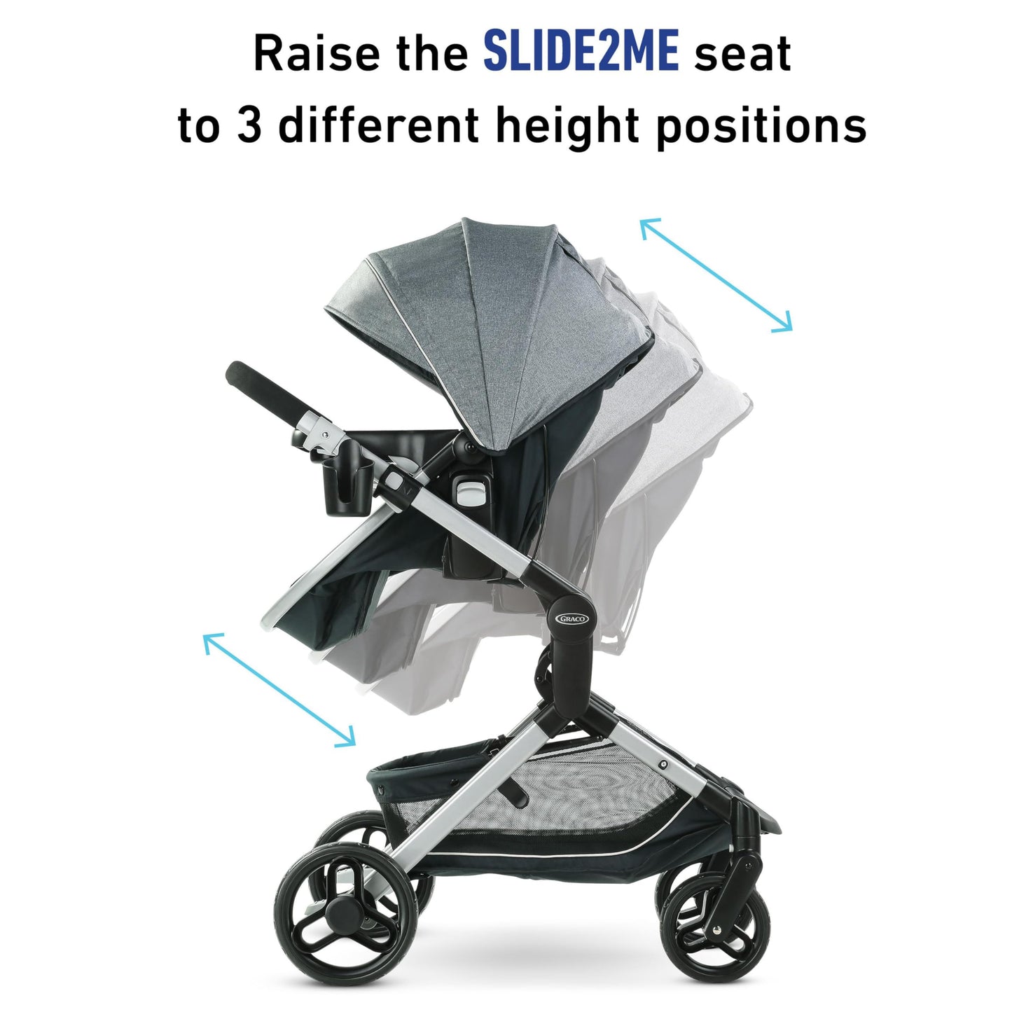 Graco Modes Nest Travel System With Slide2Me Height Adjustable Seat