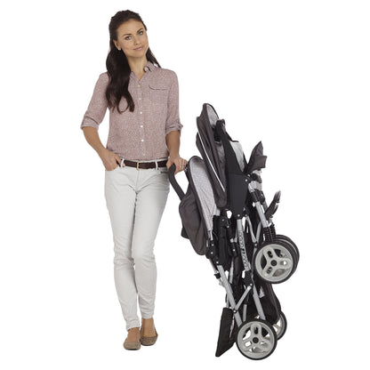 Graco DuoGlider Double Stroller Lightweight Tandem Seating Glacier Color All Day Comfort