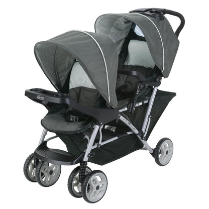 Graco DuoGlider Double Stroller Lightweight Tandem Seating Glacier Color All Day Comfort