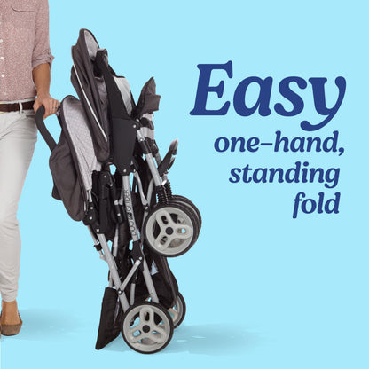 Graco DuoGlider Double Stroller Lightweight Tandem Seating Glacier Color All Day Comfort