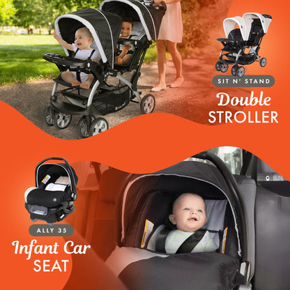 Baby Trend Double Stroller Car Seat Travel System Stormy